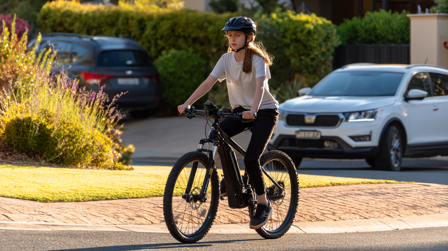 Person riding an e-bike